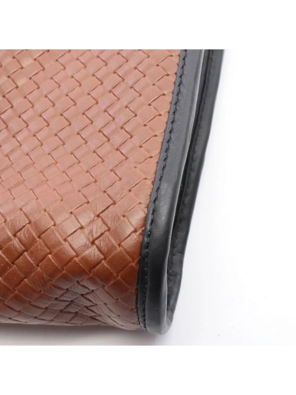 Bottega Veneta Briefcase Intrecciato 2-Way Brown Black Leather